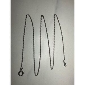 Sterling Silver 925 Rope Chain Necklace 18 Inch Dainty Layering Link 0.98g